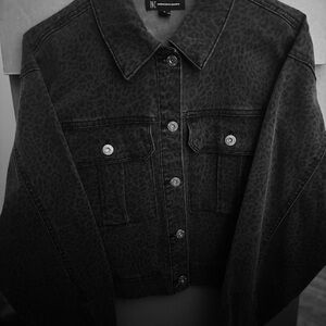 INC International Concepts Black Jean Jacket Modern Denim Style